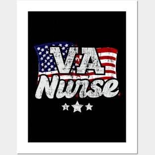 VA Nurse Patritic Flag Posters and Art